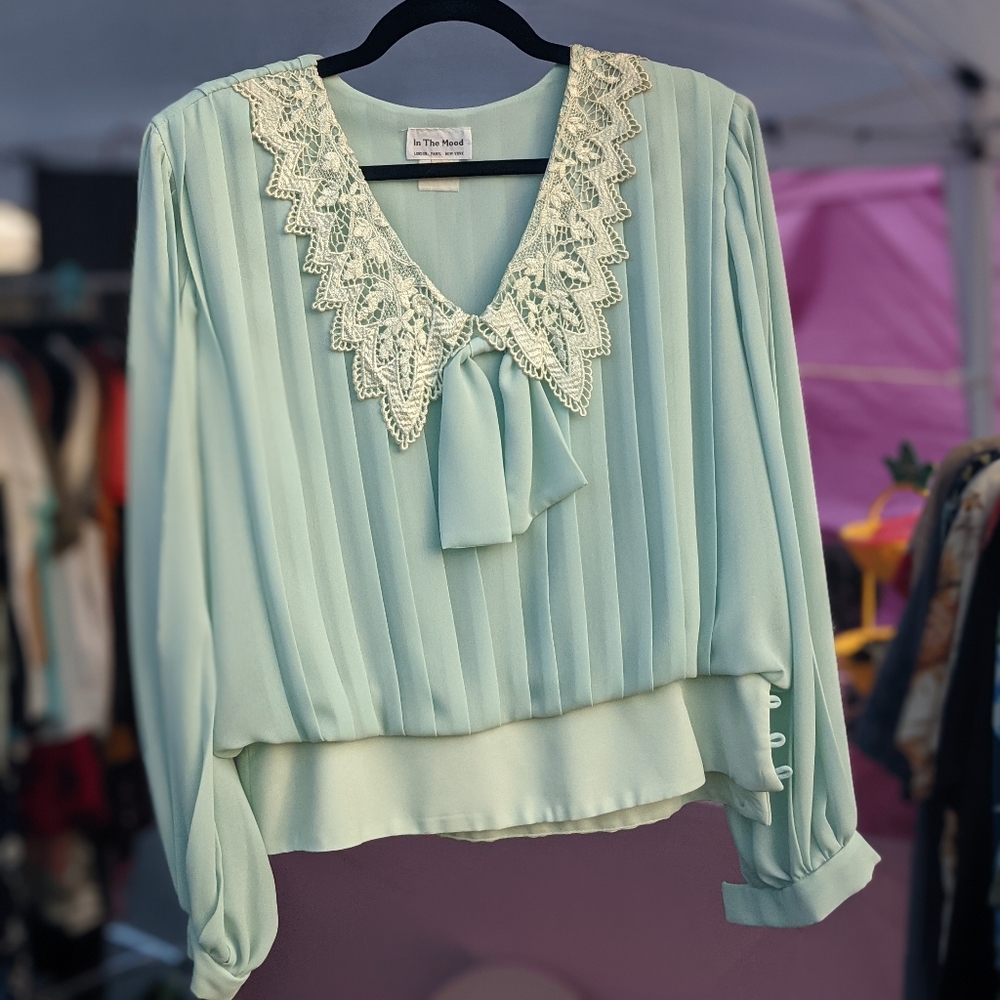 Vintage light blue blouse